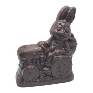 Dark Chocolate Bunny on Tractor