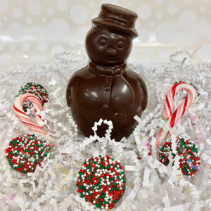 Dark Chocolate Round Snowman | Reppert's Candy