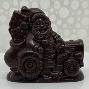 Dark Chocolate Santa on Tractor | Reppert's Candy