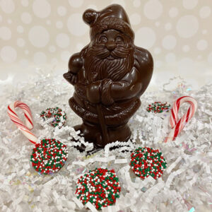 Dark Chocolate Santa with Stick | Reppert's Candy