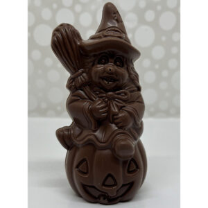 Milk Chocolate Witch on Pumpkin | Reppert's Candy