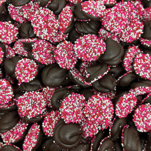 Valentines Day Dark Chocolate Nonpareils | Reppert's Candy