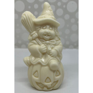 White Chocolate Witch on Pumpkin | Reppert's Candy